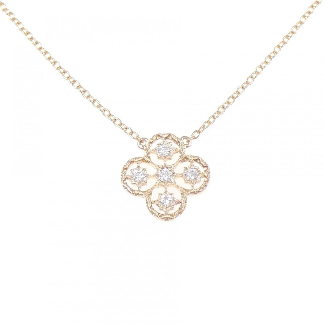 K18PG DIAMOND NECKLACE: K18PG Diamond Necklace Brand: Unbranded Type/Style: Diamond Necklace Material: K18PG, Main Stone/Creation Natural Color: Pink Gold Size: Actual Size Pendant length approx. x width approx.: