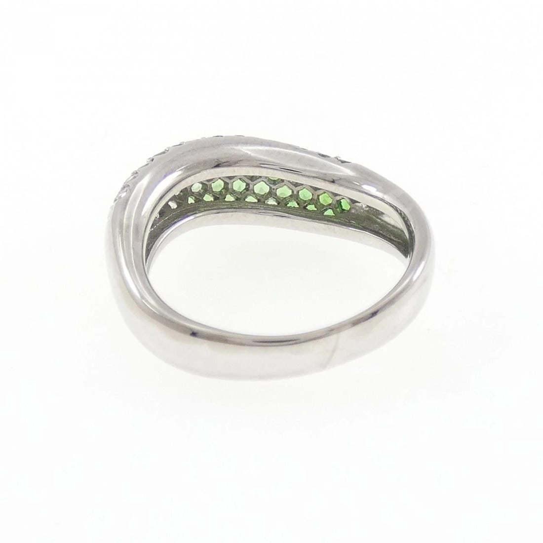 K18WG GREEN GARNET RING - 2