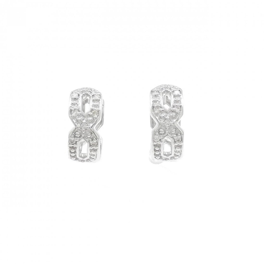 K18WG DIAMOND PIERCE: K18WG Diamond Pierce Brand: Unbranded Type/Style: Diamond Pierce/Earring Material: K18WG, Main Stone/Creation NATURAL Color: White Gold Size: Actual Size Approximate dimensions (height x width):