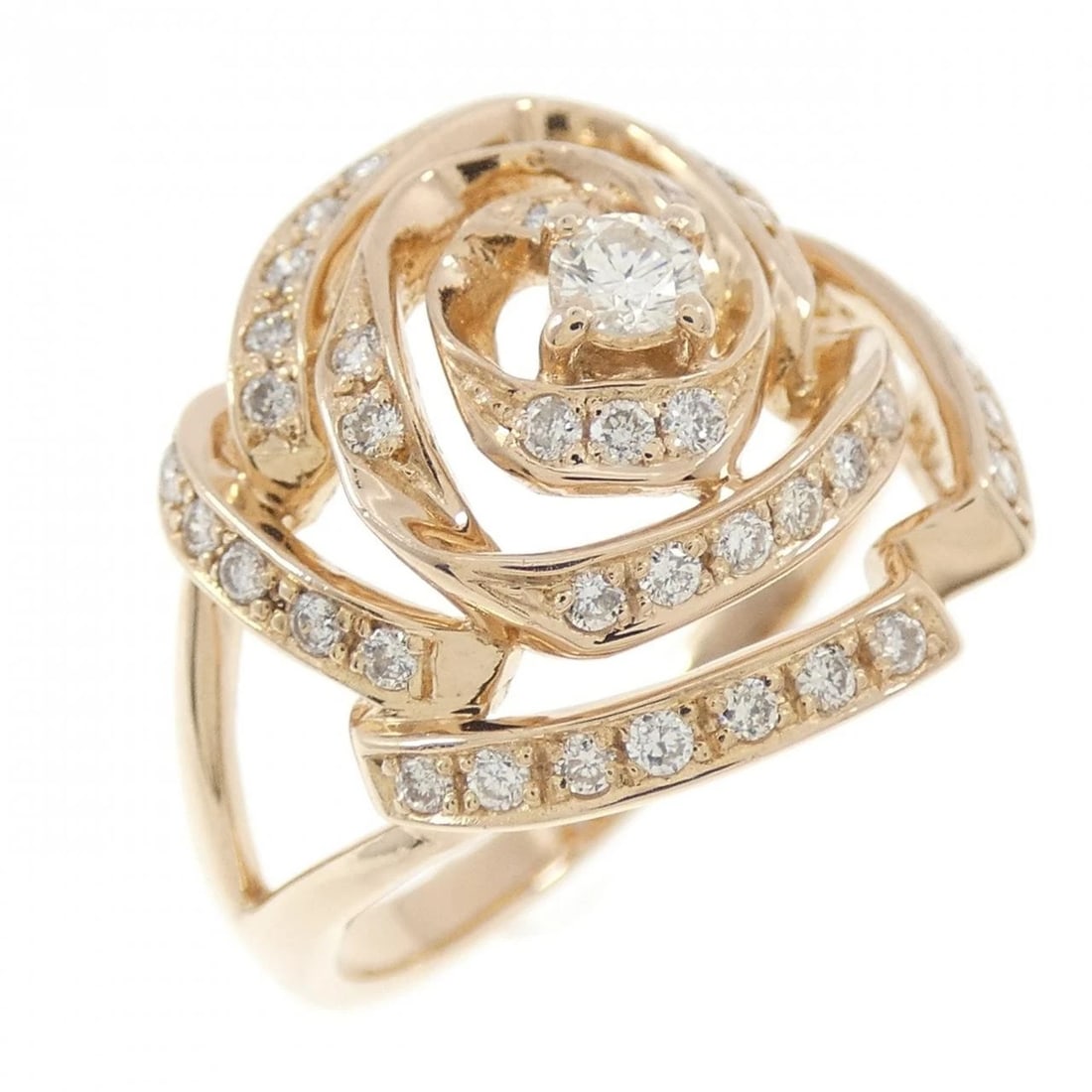 K18PG DIAMOND RING: K18PG Diamond Ring Brand: Unbranded Type/Style: Diamond Ring Material: K18PG, Main Stone/Creation Natural Color: Pink Gold Size: US 6 1/2 Accessories: None Accessories Notice: When purchasing