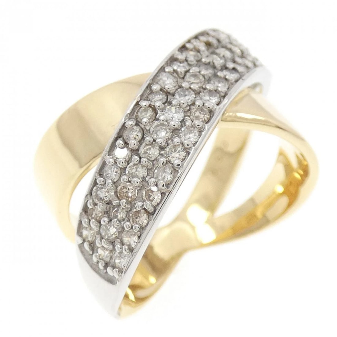 K18YG/K18WG DIAMOND RING: K18YG/K18WG Diamond Ring Brand: Unbranded Type/Style: Diamond Ring Material: K18YG/K18WG, Main Stone/Creation Natural Color: WG,YG Size: US 6 1/4 Accessories: None Accessories Notice: When