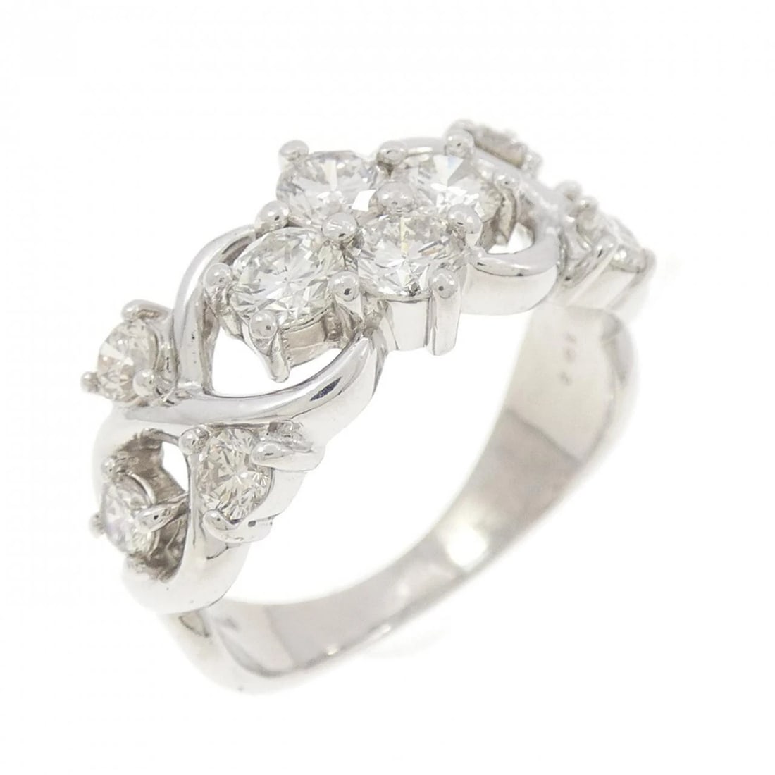 PT900 DIAMOND RING: PT900 Diamond Ring Brand: Unbranded Type/Style: Diamond Ring Material: Platinum900, Main Stone/Creation Natural Color: Platinum Size: US 5 1/4 Accessories: None Accessories Notice: When pu