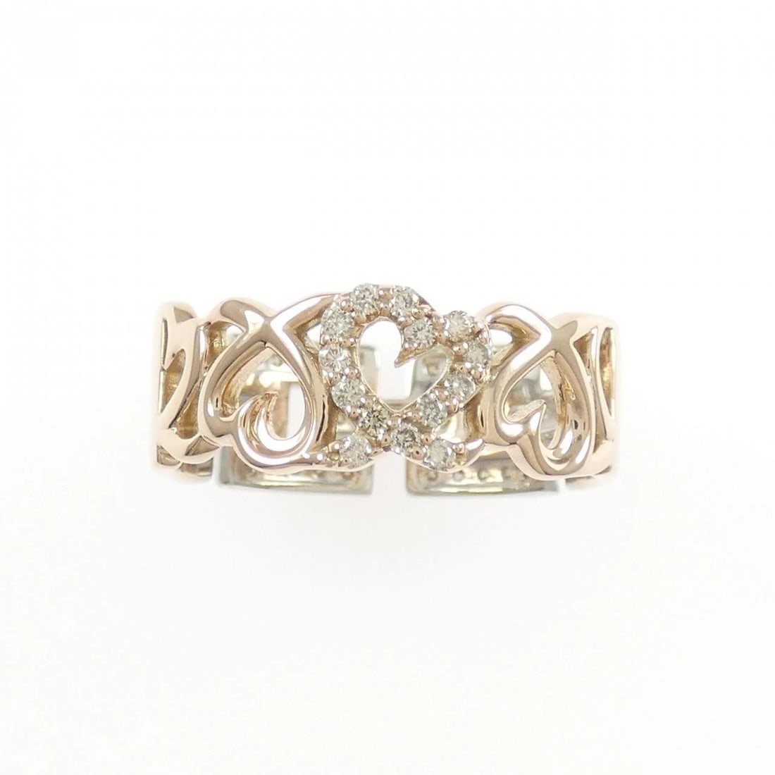 K18PG/PT900 HEART DIAMOND RING - 3