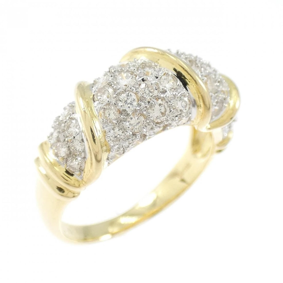 K18YG/K18WG DIAMOND RING: K18YG/K18WG Diamond Ring Brand: Unbranded Type/Style: Diamond Ring Material: K18YG/K18WG, Main Stone/Creation Natural Color: YG,WG Size: US 6 1/4 Accessories: None Accessories Notice: When