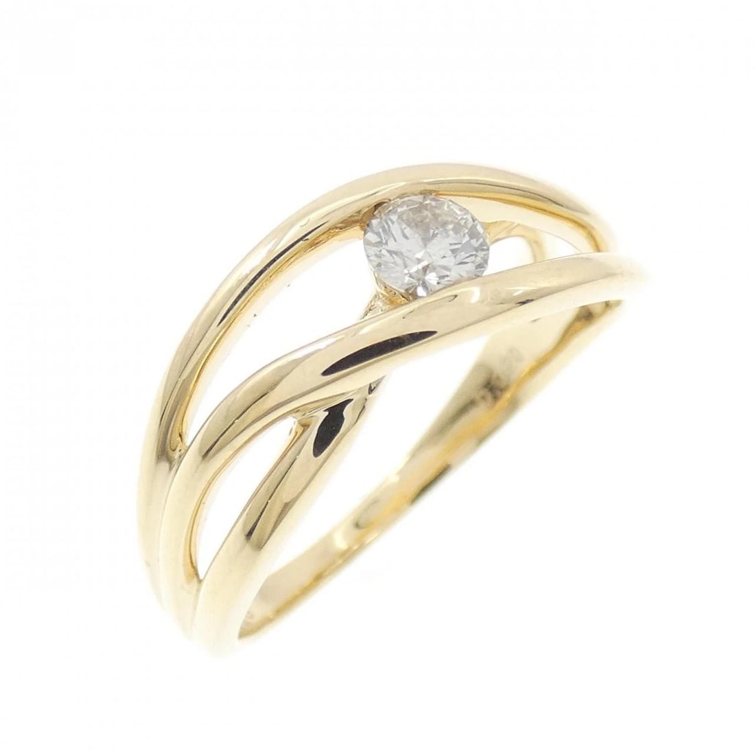 K18YG DIAMOND RING: K18YG Diamond Ring Brand: Unbranded Type/Style: Diamond Ring Material: 18K Yellow Gold, Main Stone/Creation Natural Color: Yellow Gold Size: US 6 1/4 Accessories: None Accessories Notice: When