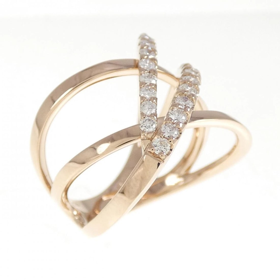 K18PG DIAMOND RING: K18PG Diamond Ring Brand: Unbranded Type/Style: Diamond ring Material: 18k Pink Gold, Main Stone/Creation Natural Color: Pink Gold Size: US 5 1/4 Accessories: None Accessories Notice: When