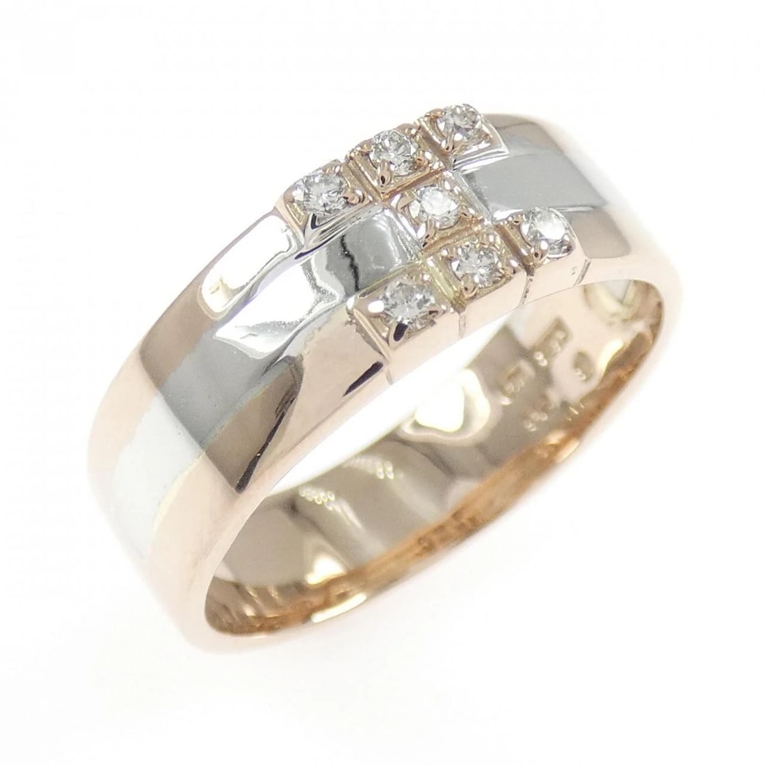 K18PG/K18WG DIAMOND RING: K18PG/K18WG diamond ring Brand: Unbranded Type/Style: Diamond Ring Material: 18k Pink Gold 18k White Gold, Main Stone/Creation Natural Color: White GoldPink Gold Size: US 7 1/4 Accessories: None