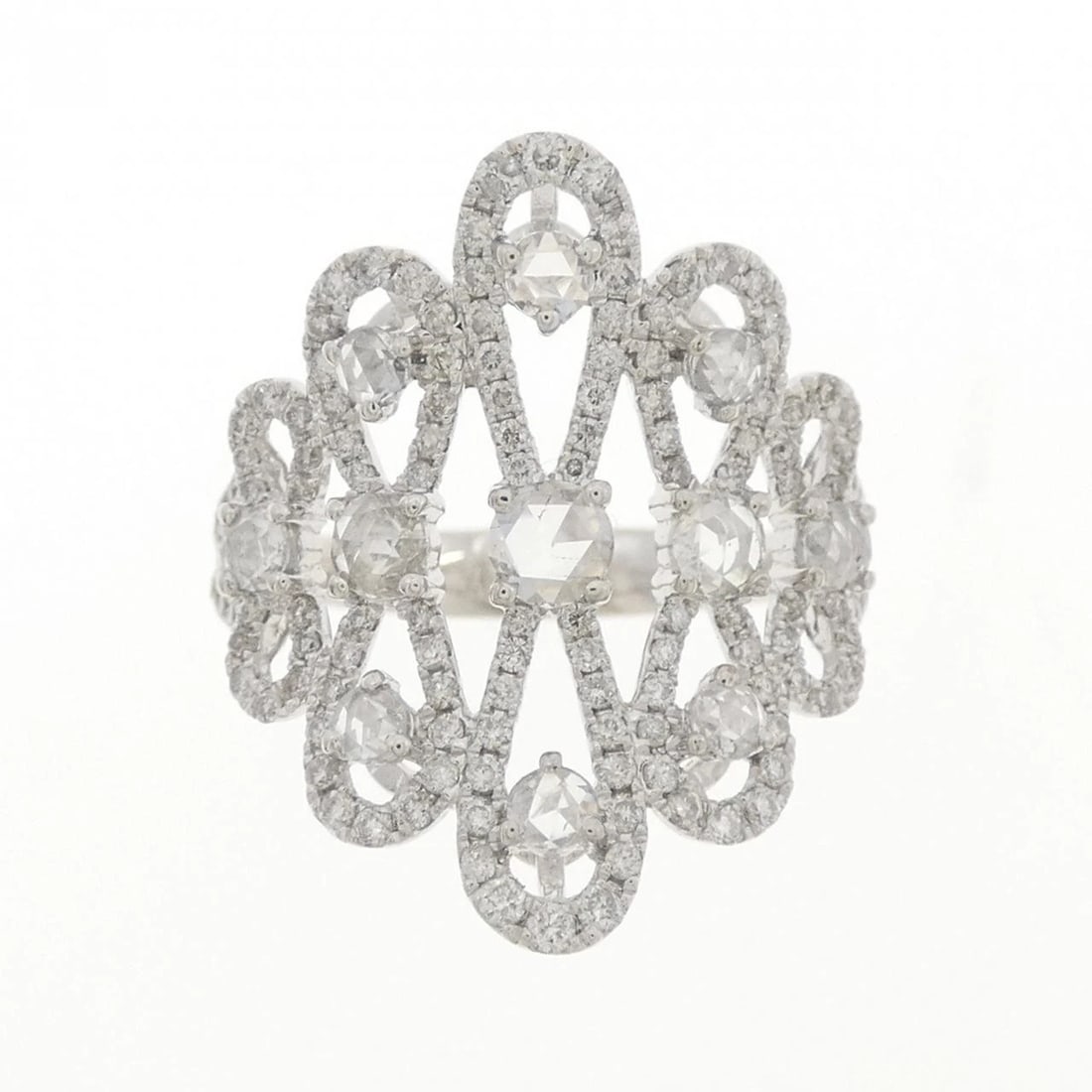 K18WG DIAMOND RING - 2