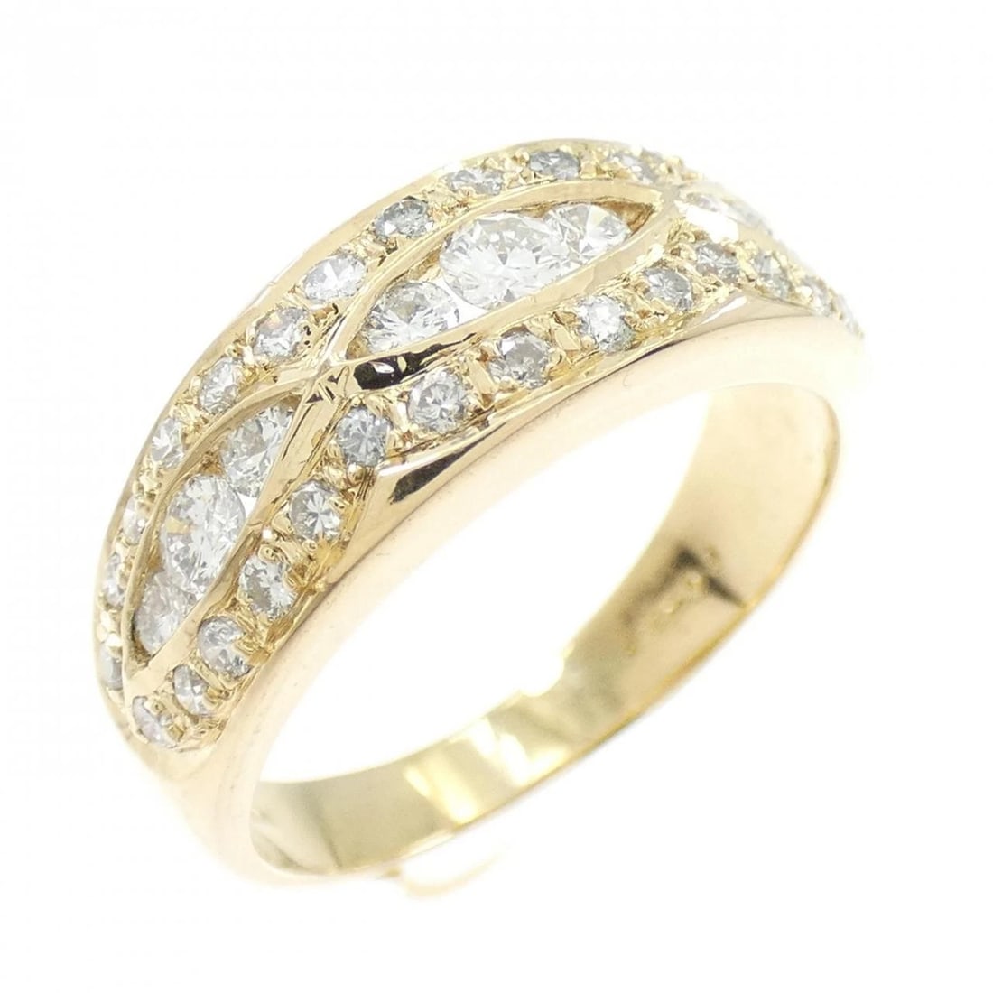 K18YG DIAMOND RING: K18YG Diamond Ring Brand: Unbranded Type/Style: Diamond Ring Material: K18YG, Main Stone/Creation Natural Color: Yellow Gold Size: US 6 Accessories: None Accessories Notice: When purchasing pre-owned