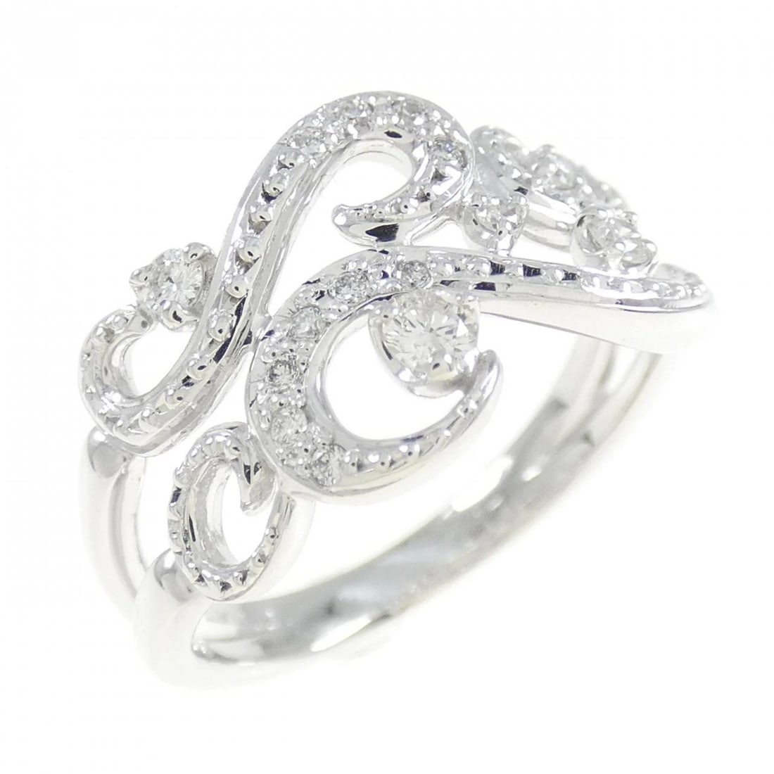 K18WG DIAMOND RING: K18WG Diamond Ring Brand: Unbranded Type/Style: Diamond Ring Material: 18k White Gold, Main Stone/Creation Natural Color: White Gold Size: US 6 Accessories: None Accessories Notice: When purchasing
