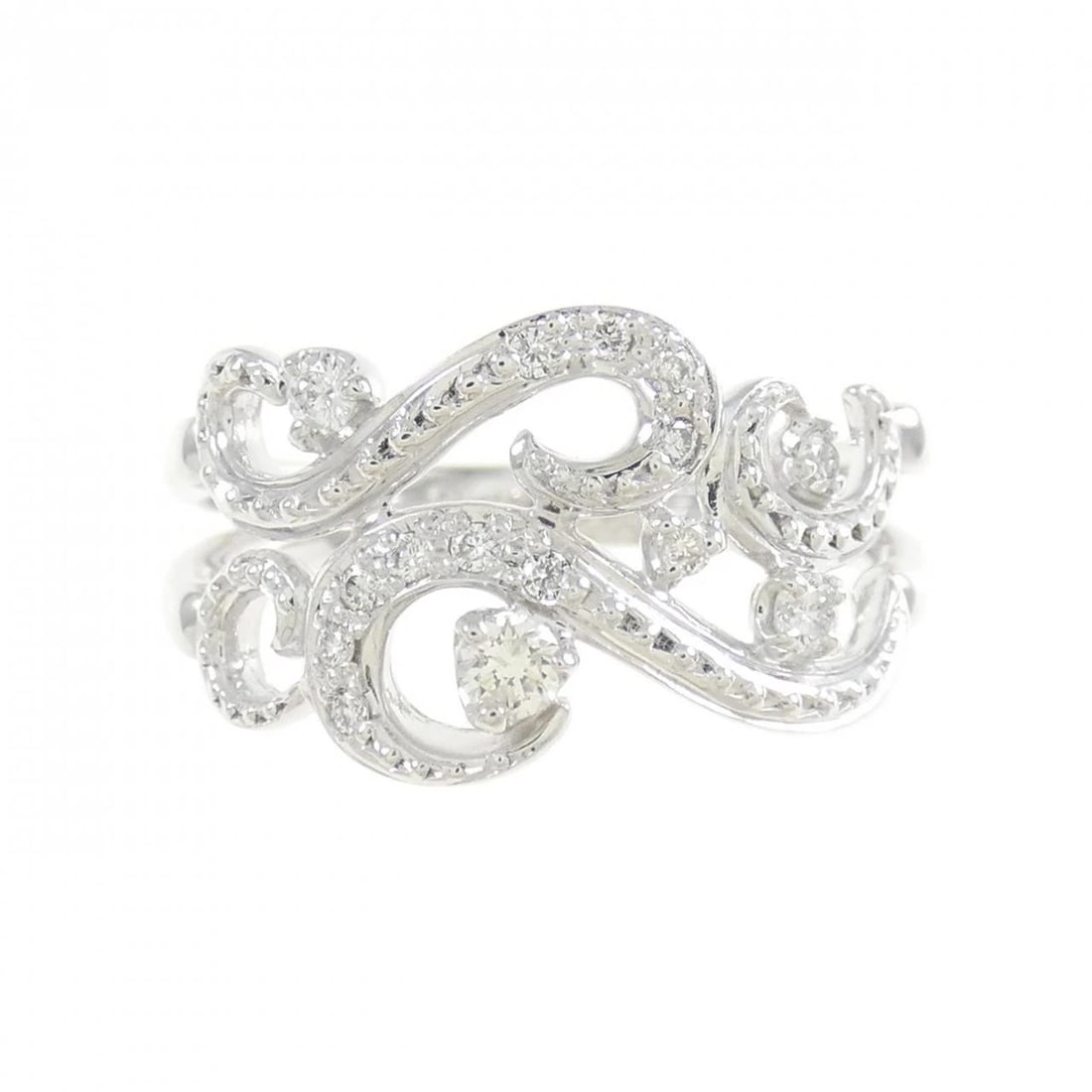 K18WG DIAMOND RING - 2