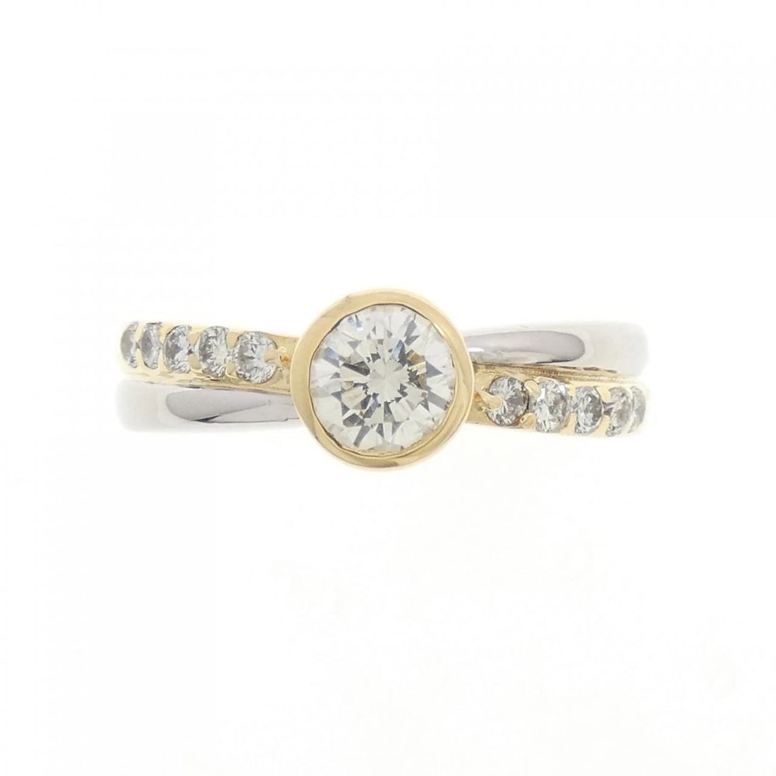 K18YG/PT DIAMOND RING - 2