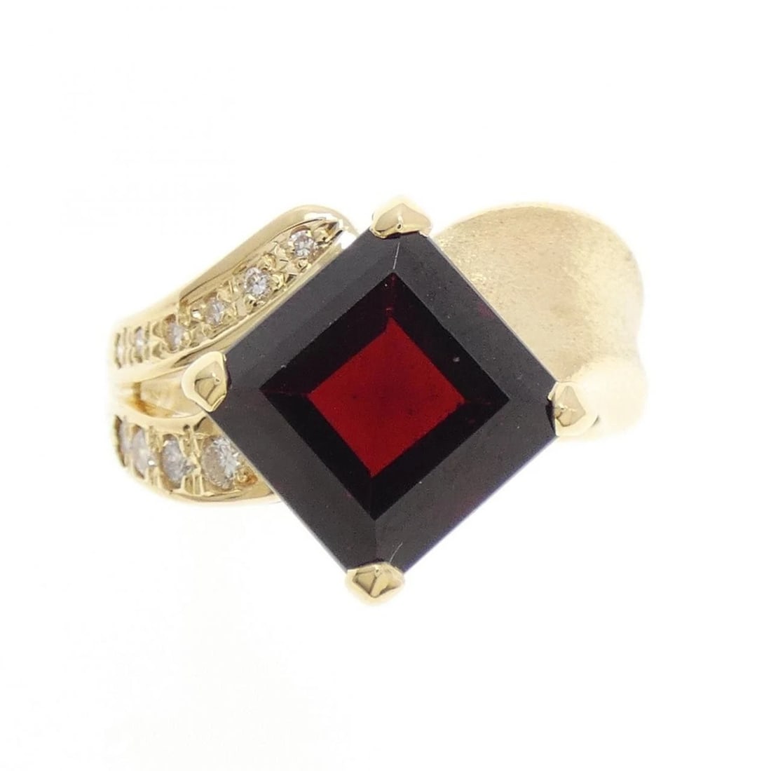 K18YG GARNET RING - 2
