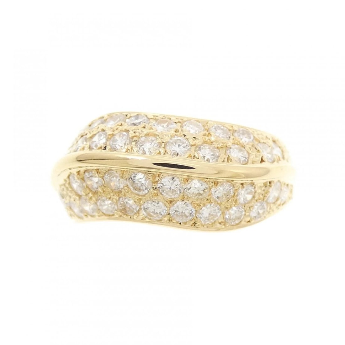 K18YG DIAMOND RING: K18YG Diamond Ring Brand: Unbranded Type/Style: Diamond Ring Material: K18YG, Main Stone/Creation Natural Color: YG Size: US 6 Accessories: None Accessories Notice: When purchasing pre-owned goods,