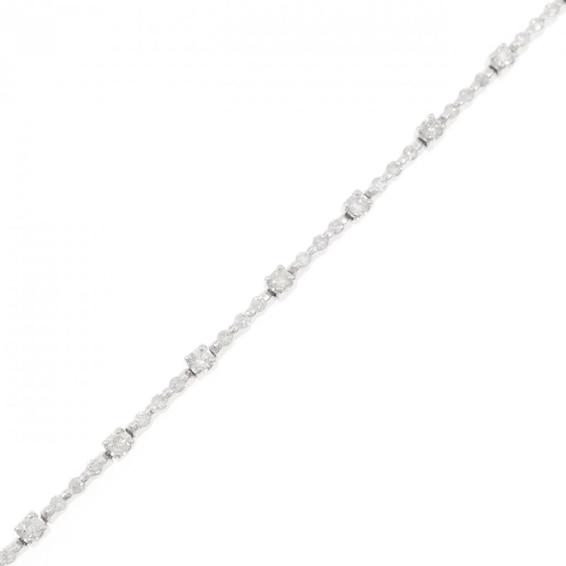 K14WG DIAMOND BRACELET: K14WG Diamond Bracelet Brand: Unbranded Type/Style: Bracelet Material: 14k White Gold, Main Stone/Creation Natural Color: White Gold Size: Actual Size Max width approx.: 2.0mm Size 15.5cm