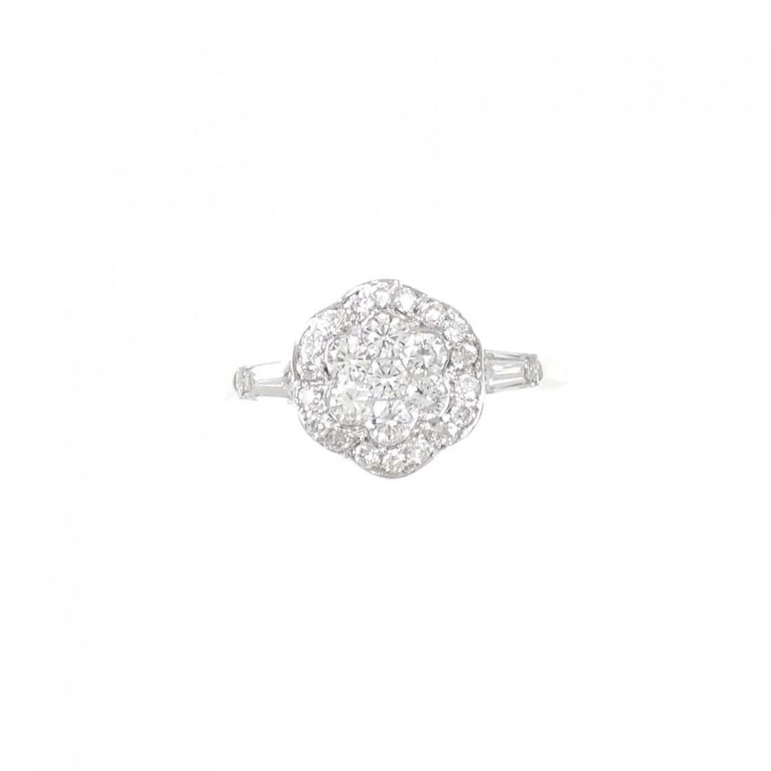 K18WG FLOWER DIAMOND RING - 2