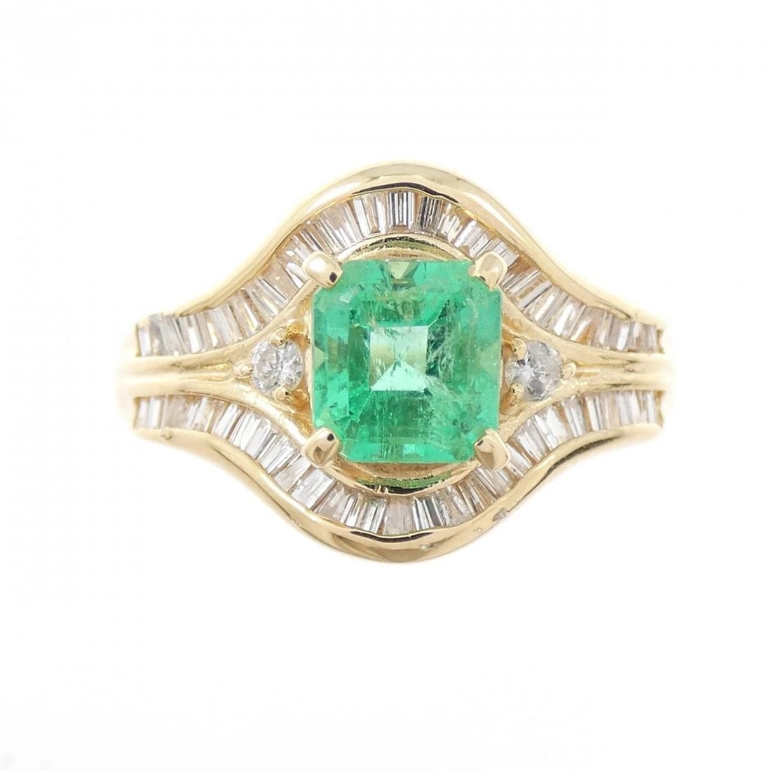 18K YELLOW GOLD EMERALD RING - 2