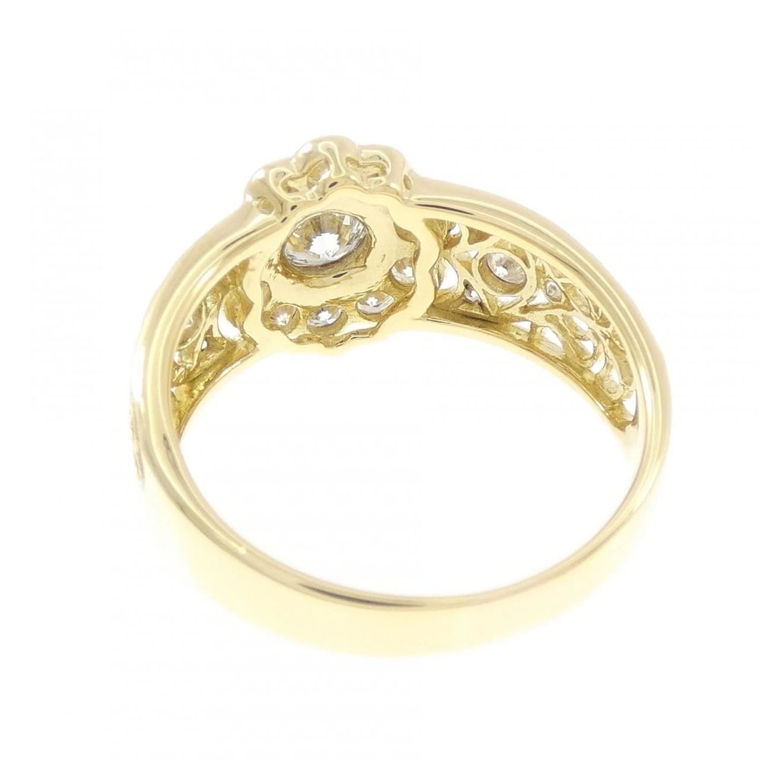 K18YG FLOWER DIAMOND RING - 3
