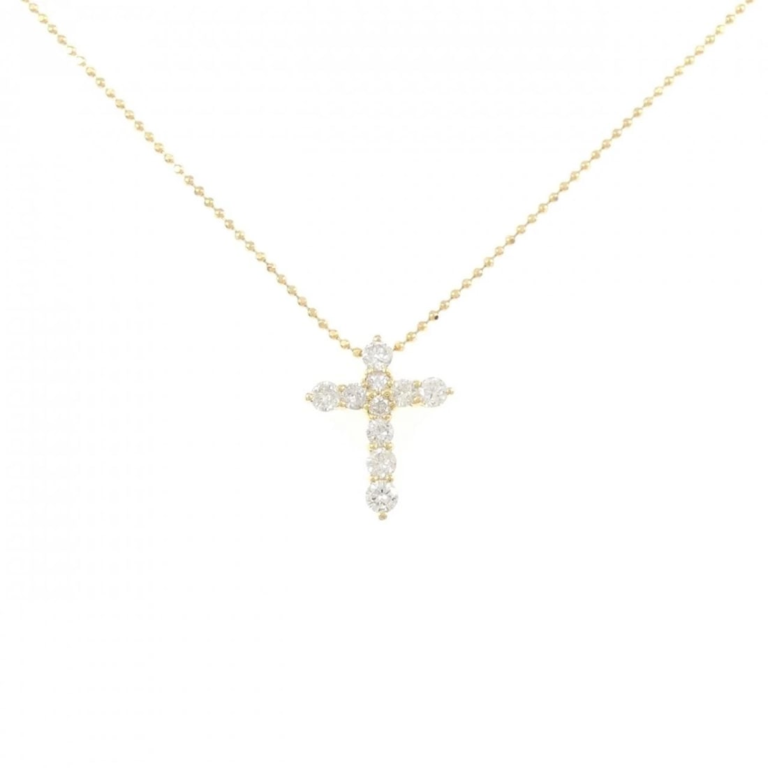K18YG CROSS DIAMOND NECKLACE: K18YG Cross Diamond Necklace Brand: Unbranded Type/Style: Diamond Necklace Material: 18K Yellow Gold, Main Stone/Creation Natural Color: Yellow Gold Size: 41cmActual Size Pendant length approx. x