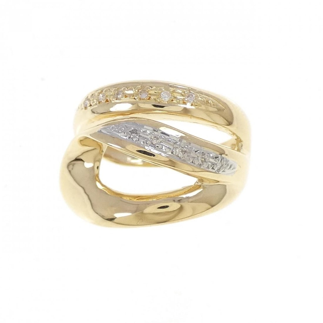 K18YG/PT900 DIAMOND RING - 2