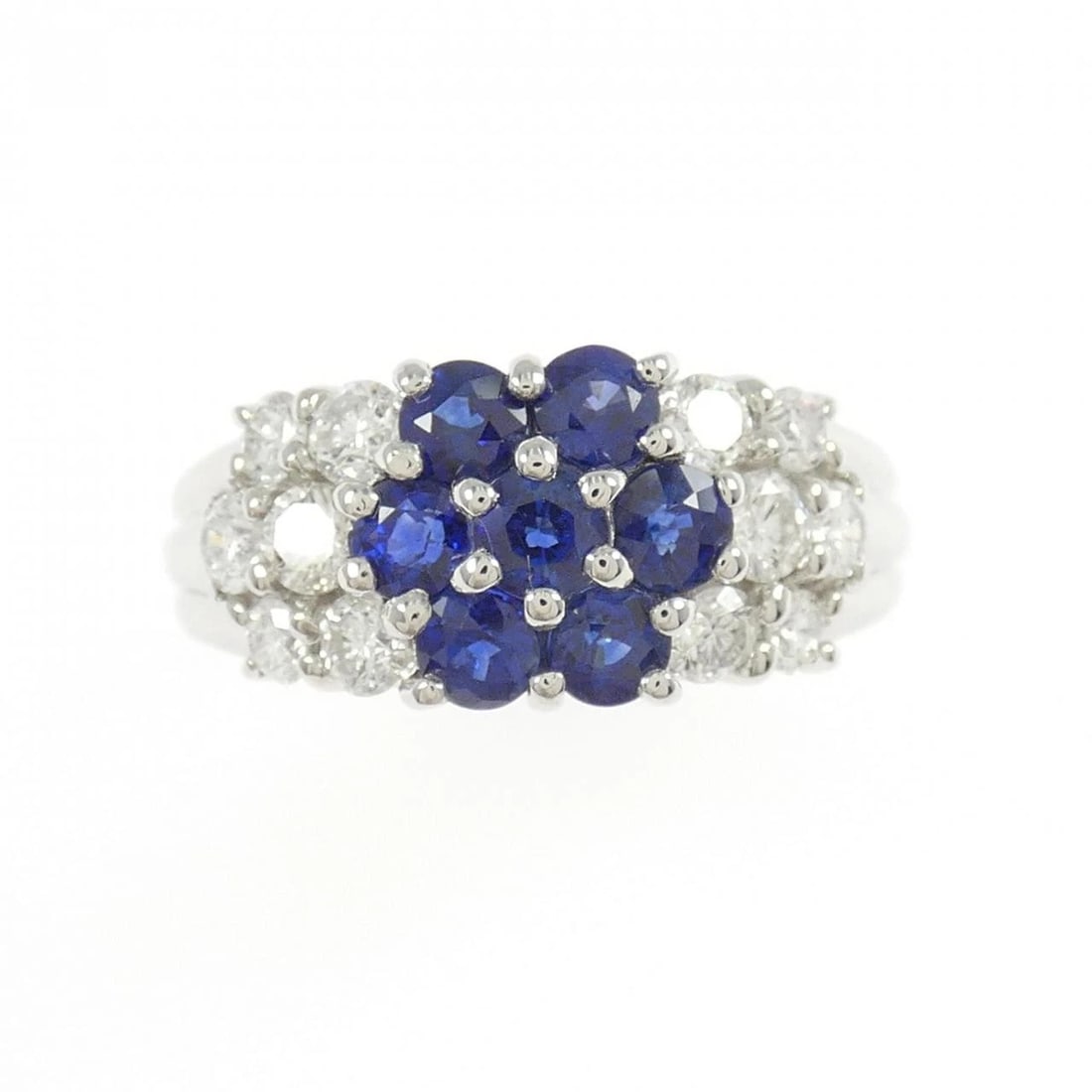 PT900 FLOWER SAPPHIRE RING - 2