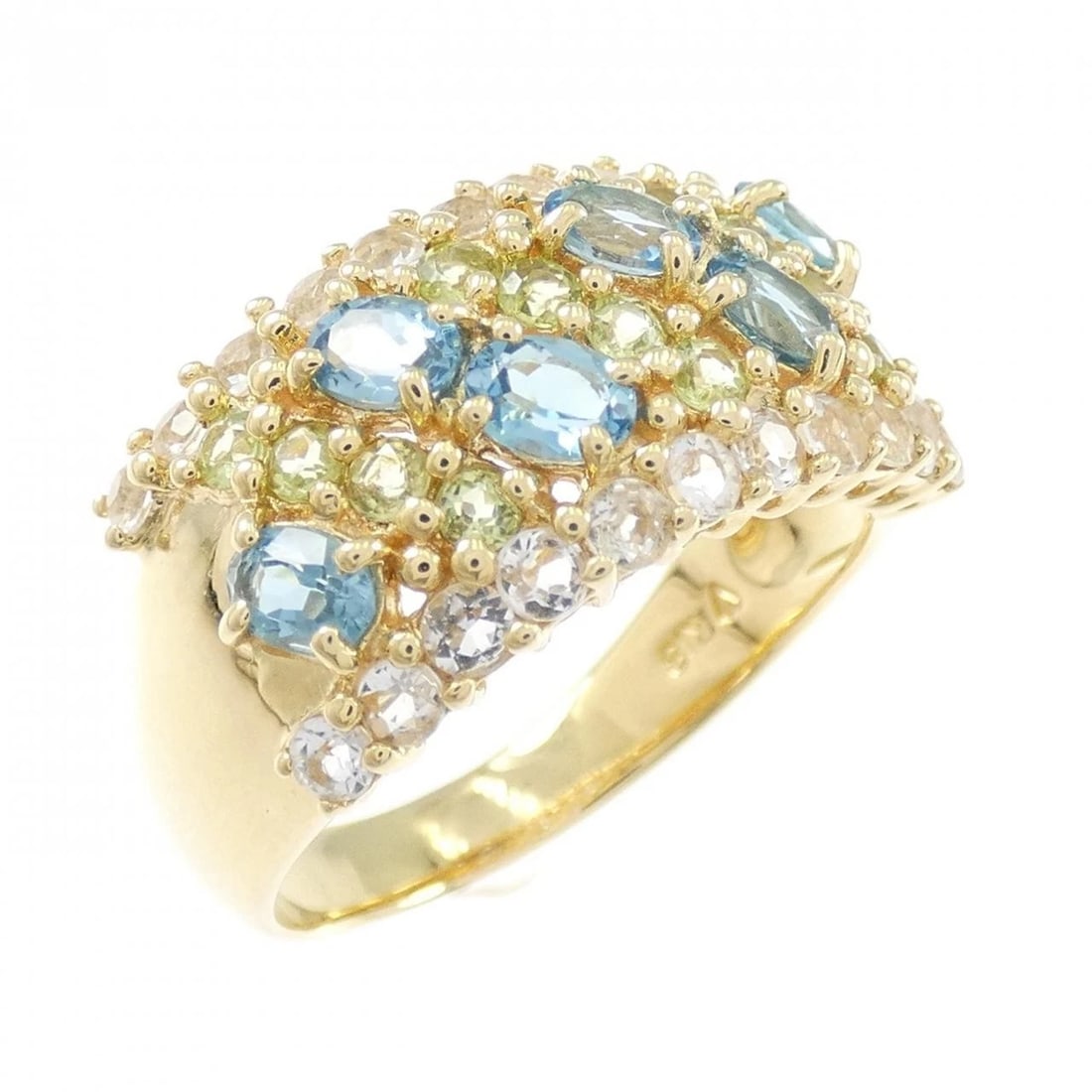 K18YG TOPAZ RING: K18YG Topaz Ring Brand: Unbranded Type/Style: Topaz Ring Material: 18K Yellow Gold, Main Stone/Creation Topaz Secondary Stone Peridot Color: Yellow Gold Size: US 8 1/2 Accessories: None Accessories