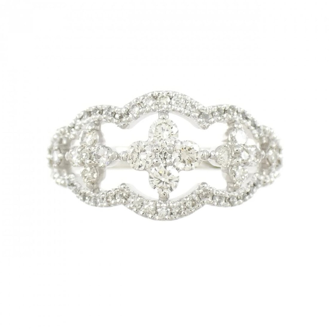 PT900 FLOWER DIAMOND RING - 2
