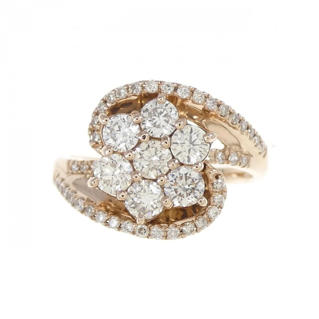 K18PG FLOWER DIAMOND RING - 2