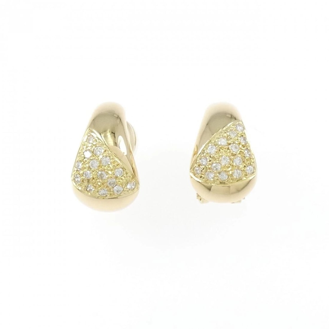 K18YG DIAMOND EARRINGS: K18YG Diamond Earrings Brand: Unbranded Type/Style: Diamond Pierce/Earring Material: 18K Yellow Gold, Main Stone/Creation Natural Color: Yellow Gold Size: Actual Size Approx. height x width: 16.7mm x