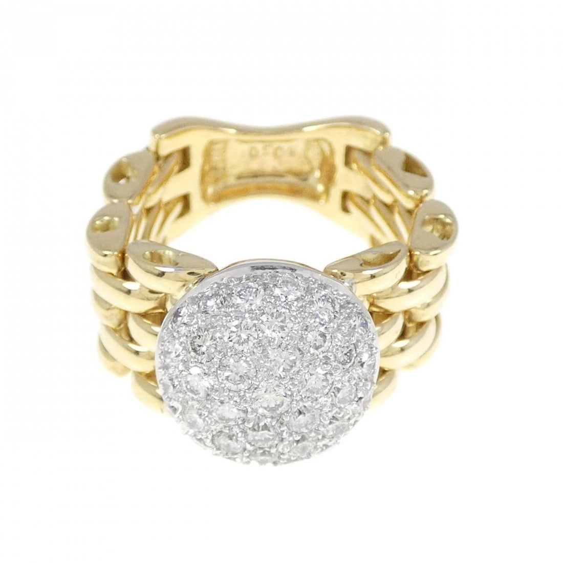 750YG/750WG PAVE DIAMOND RING: 750YG/750WG Pave Diamond Ring Brand: Unbranded Type/Style: Diamond Ring Material: 750WG /750YG, Main Stone/Creation Natural Color: Yellow Gold White Gold Size: US 6 Accessories: None Accessories