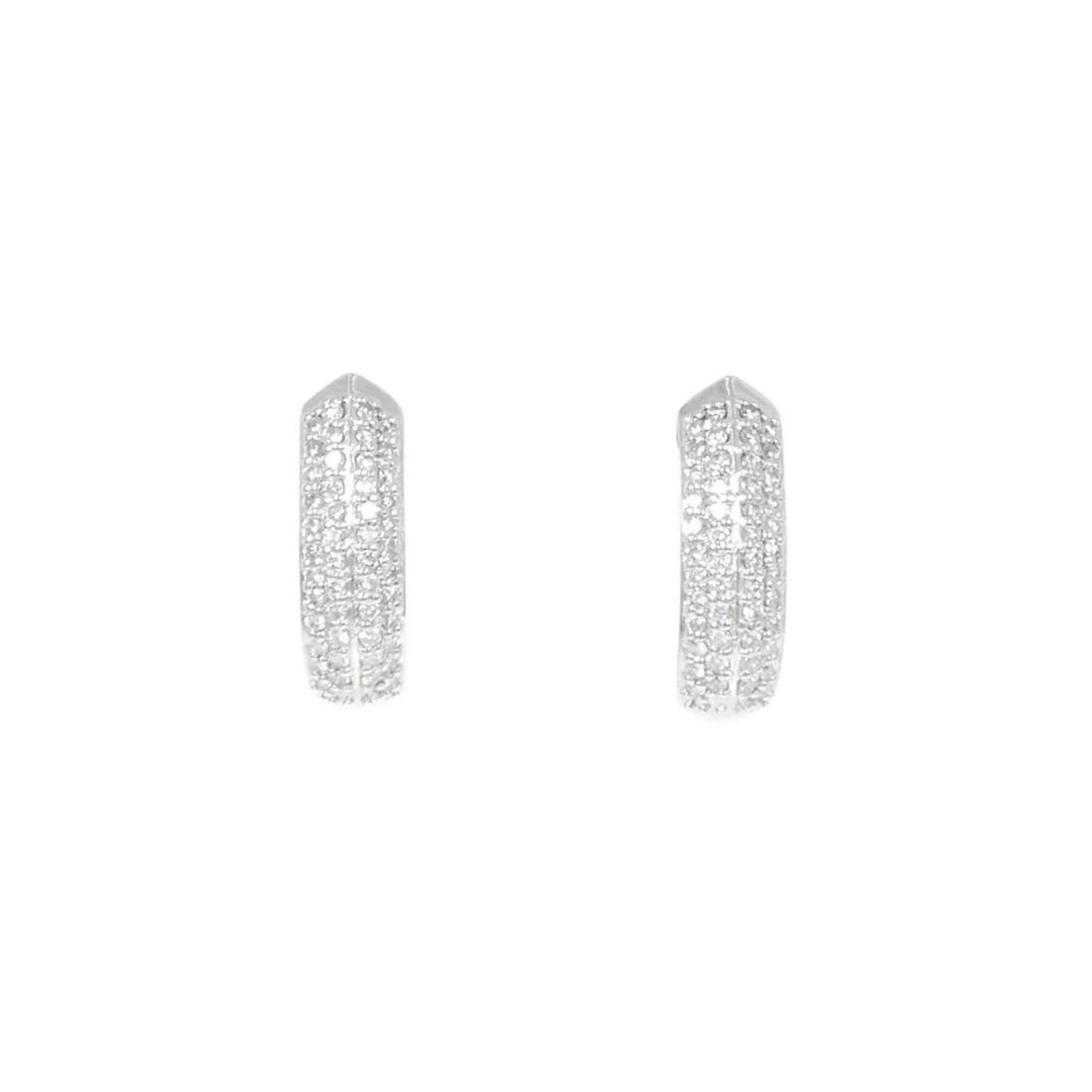K18WG DIAMOND PIERCE: K18WG Diamond Pierce Brand: Unbranded Type/Style: Diamond Pierce/Earring Material: K18WG, Main Stone/Creation Natural Color: white Gold Size: Actual Size Approx. height x width: 19.2mm x 5.6mm Acc