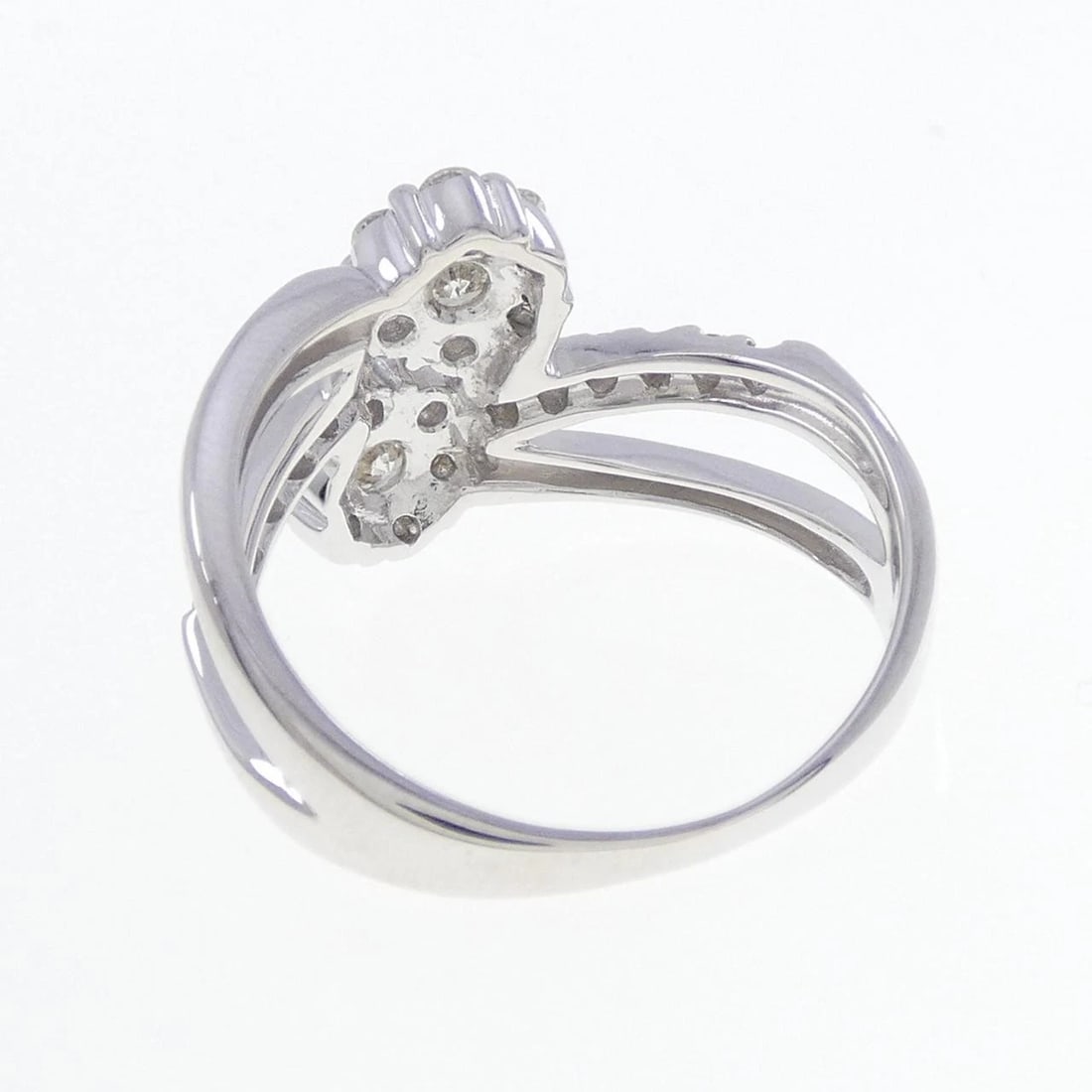 K18WG FLOWER DIAMOND RING - 2