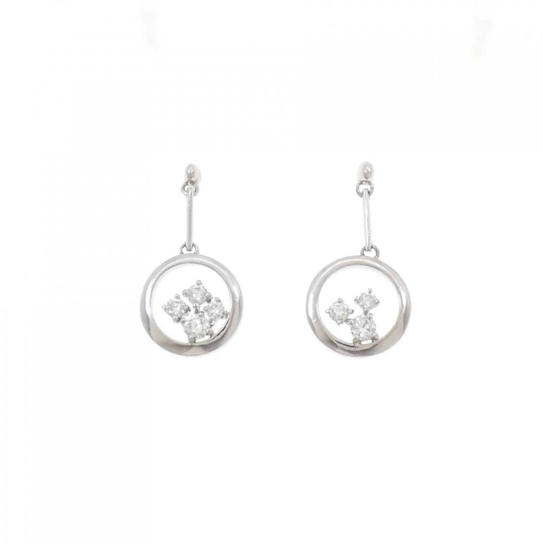 PT900 DIAMOND PIERCE: PT900 Diamond Pierce Brand: Unbranded Type/Style: Diamond Pierce/Earring Material: Platinum900, Main Stone/Creation Natural Color: Platinum Size: Approx. length x width: 24.4mm x 12.7mm Accessories: