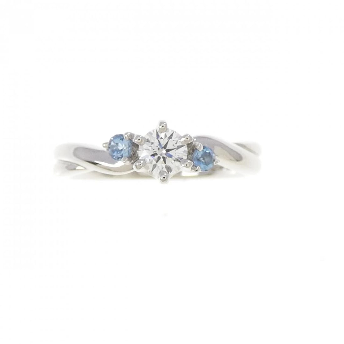 PT950 AQUAMARINE RING - 2