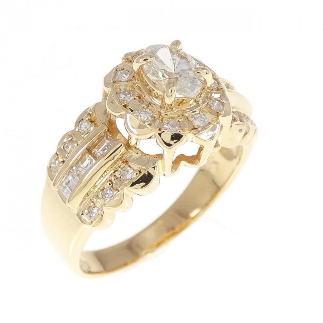 K18YG DIAMOND RING: K18YG Diamond Ring Brand: Unbranded Type/Style: Diamond Ring Material: 18K Yellow Gold, Main Stone/Creation Natural Color: Yellow Gold Size: US 6 1/4 Accessories: None Accessories Notice: When