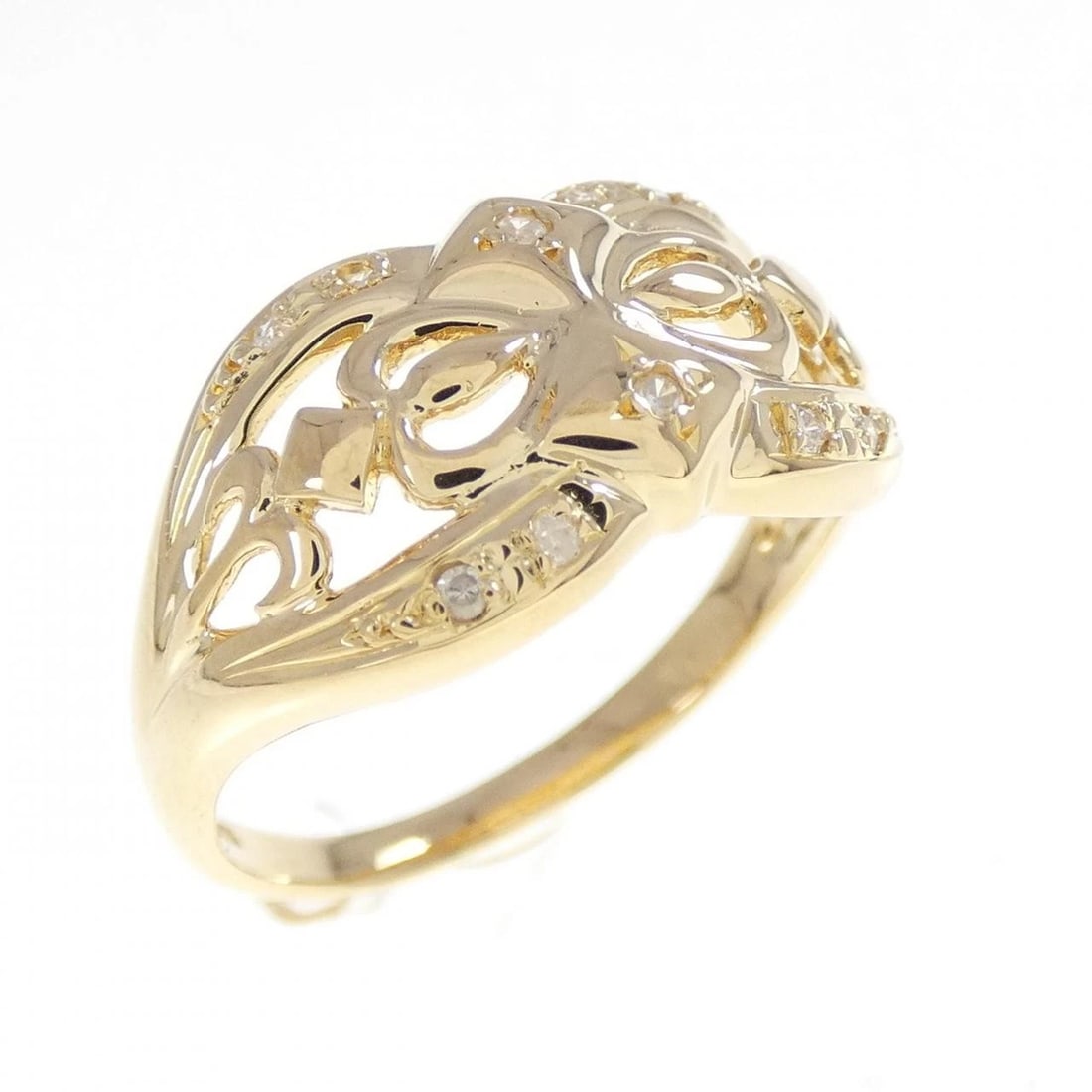 K18YG DIAMOND RING: K18YG Diamond Ring Brand: Unbranded Type/Style: Diamond Ring Material: 18K Yellow Gold, Main Stone/Creation Natural Color: Yellow Gold Size: US 6 1/4 Accessories: None Accessories Notice: When