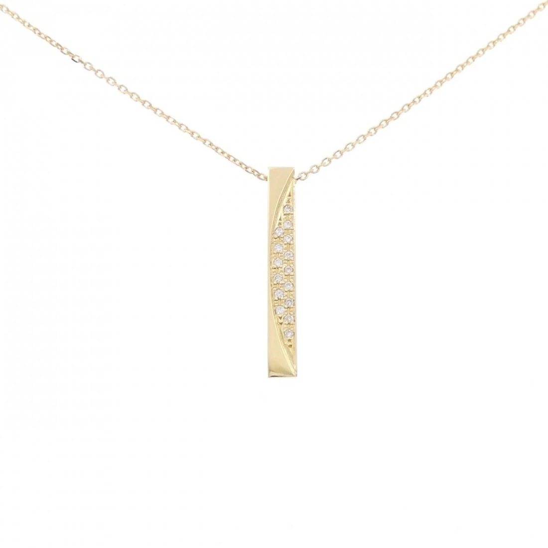K18YG DIAMOND NECKLACE: K18YG Diamond Necklace Brand: Unbranded Type/Style: Diamond Necklace Material: 18K Yellow Gold, Main Stone/Creation Natural Color: Yellow Gold Size: Actual Size Pendant length approx. x width