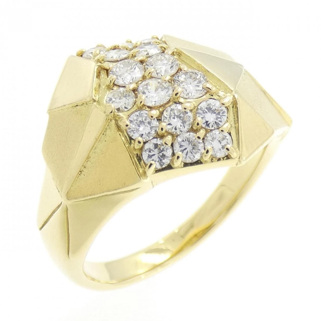 K18YG DIAMOND RING: K18YG Diamond Ring Brand: Unbranded Type/Style: Diamond Ring Material: 18K Yellow Gold, Main Stone/Creation Natural Color: Yellow Gold Size: US 6 1/4 Accessories: None Accessories Notice: When