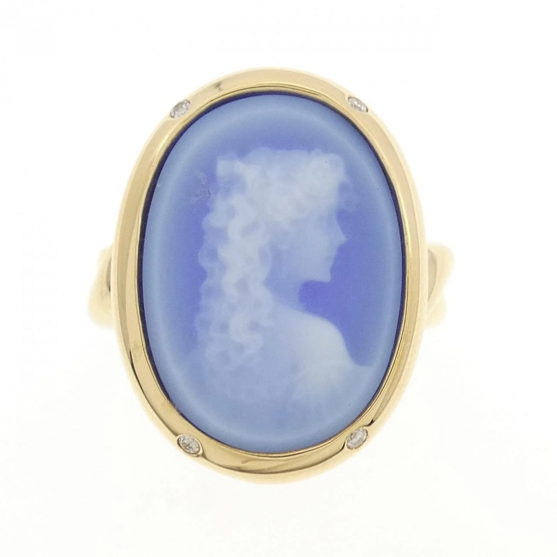 K18YG AGATE CAMEO RING - 2