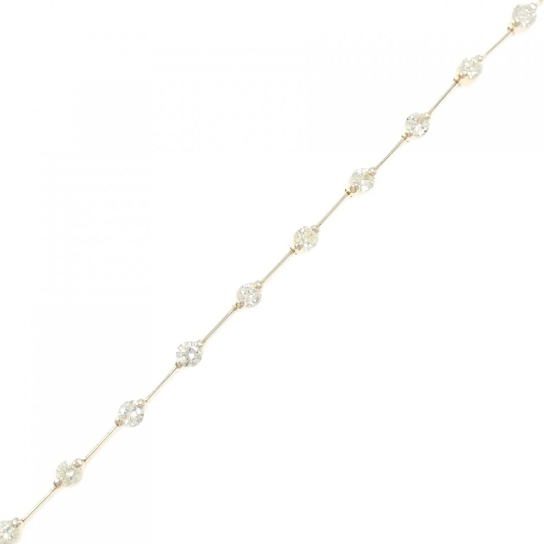 K18YG DIAMOND BRACELET: K18YG Diamond Bracelet Brand: Unbranded Type/Style: Diamond Bracelet Material: K18YG, Main Stone/Creation Natural Color: Yellow gold Size: Actual Size Max width approx.: 2.7mm 17.5cm Accessories:
