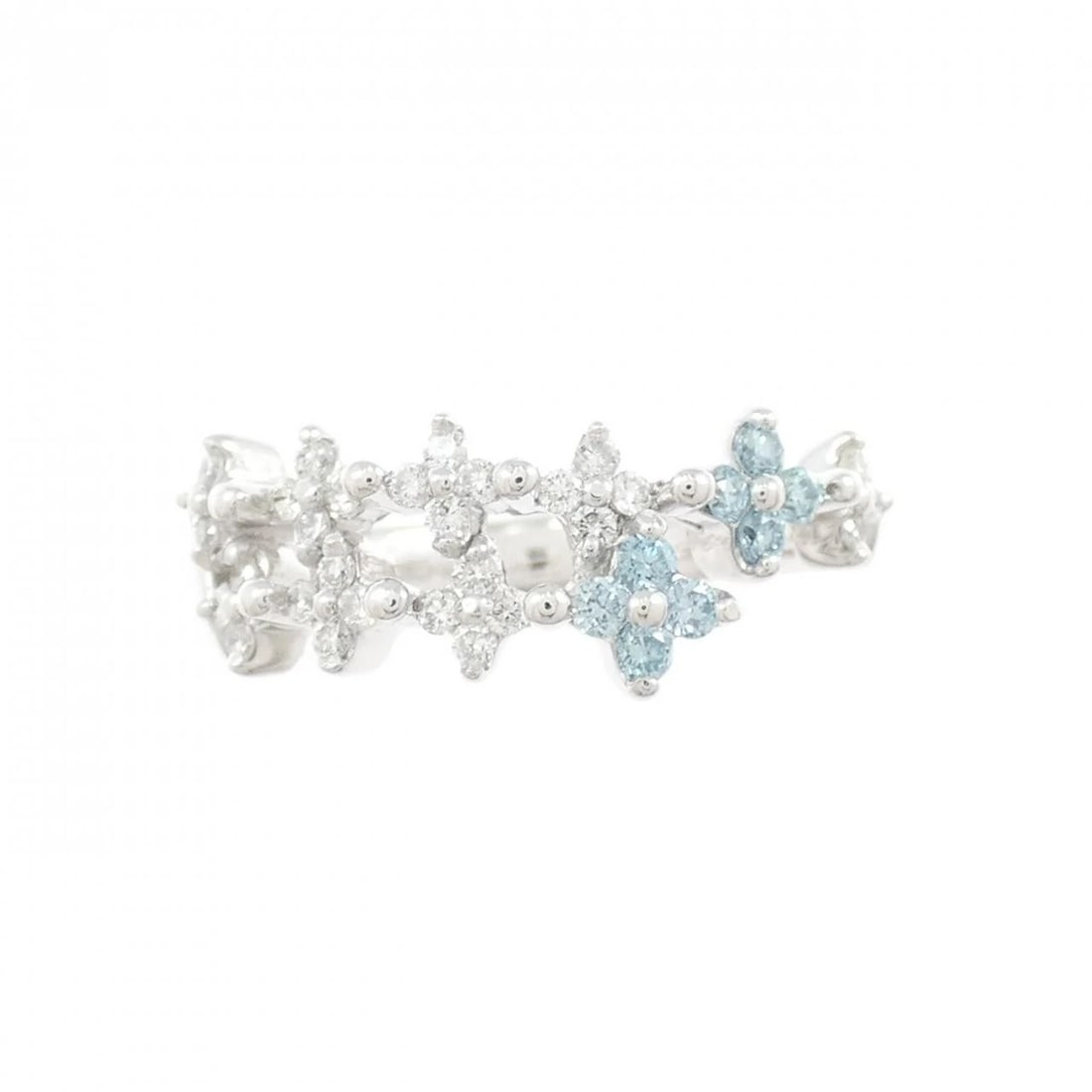 K18WG FLOWER DIAMOND RING - 2