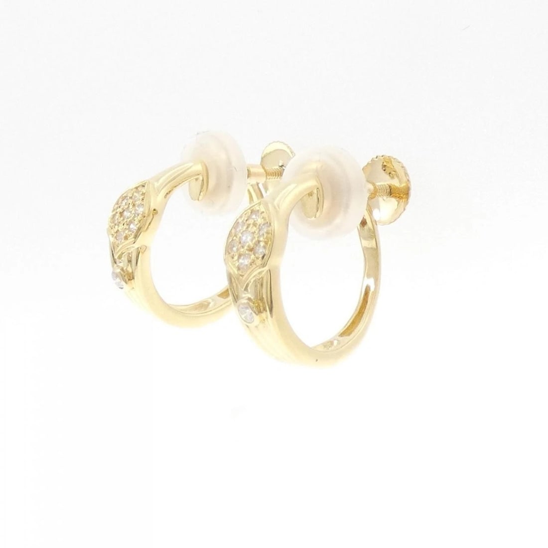 K18YG DIAMOND EARRING: K18YG Diamond Earring Brand: Unbranded Type/Style: Diamond Pierce/Earring Material: K18YG, Main Stone/Creation Natural Color: Yellow Gold Size: Actual Size Approx. height x width: 15.5mm x 5.5mm