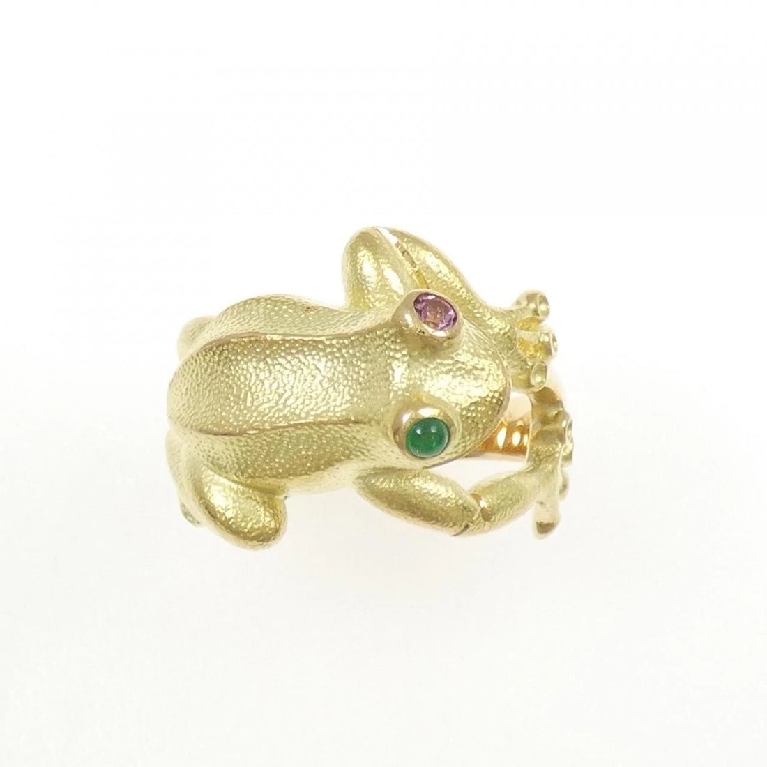 K18YG FROG EMERALD RING - 2