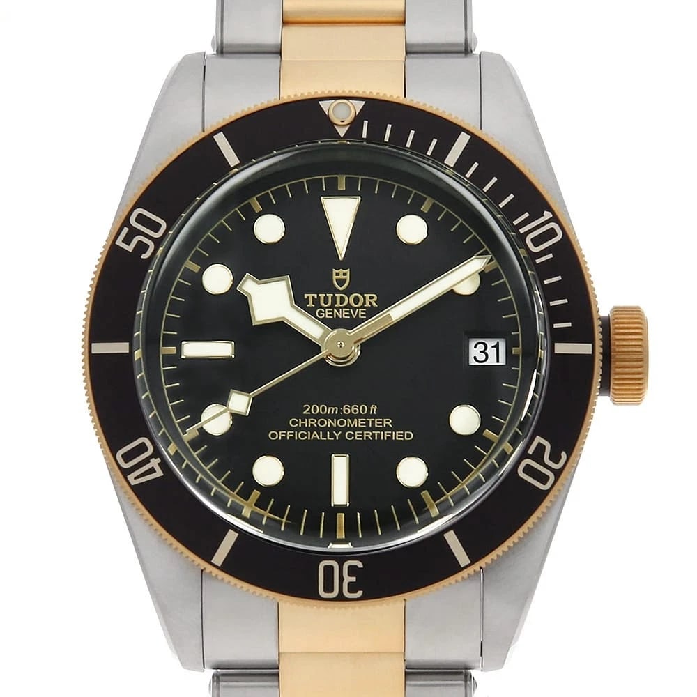 TUDOR HERITAGE BLACK WATCH: TUDOR Heritage Black Watch Brand: TUDOR Type/Style: Wrist watch Material: Case Material Stainless Steel/Yellow Gold Belt Material Stainless Steel/Yellow Gold Color: Dial Color Black Size: Case:W41mm C