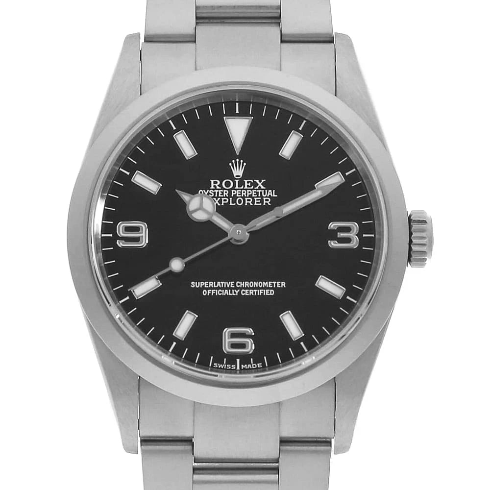 ROLEX EXPLORER BLACK WATCH: ROLEX Explorer black Watch Brand: ROLEX Type/Style: Wrist watch Material: Case Material Stainless Steel Belt Material Stainless Steel Color: Dial Color Black Size: Case:W36mm Circumference of
