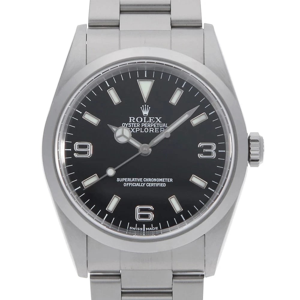 ROLEX EXPLORER BLACK WATCH: ROLEX Explorer black Watch Brand: ROLEX Type/Style: Wrist watch Material: Case Material Stainless Steel Belt Material Stainless Steel Color: Dial Color Black Size: Case:W36mm Circumference of