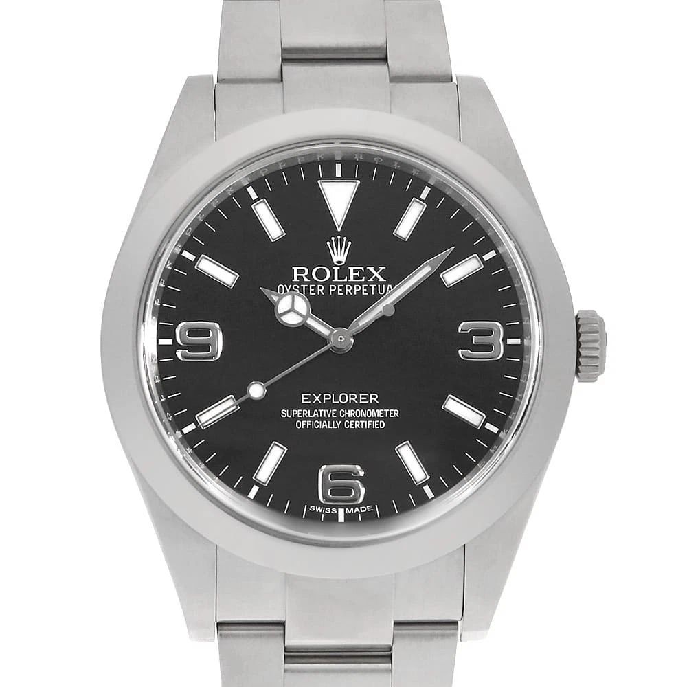 ROLEX EXPLORER BLACK WATCH: ROLEX Explorer black Watch Brand: ROLEX Type/Style: Wrist watch Material: Case Material Stainless Steel Belt Material Stainless Steel Color: Dial Color Black Size: Case:W39mm Circumference of