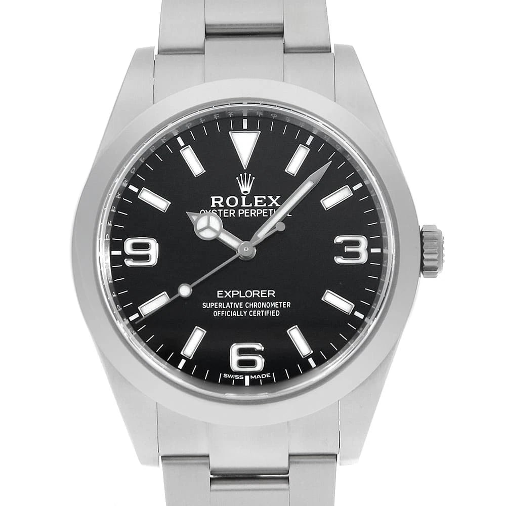 ROLEX EXPLORER WHITE BLACK WATCH: ROLEX Explorer White black Watch Brand: ROLEX Type/Style: Wrist watch Material: Case Material Stainless Steel Belt Material Stainless Steel Color: Dial Color Black Size: Case:W39mm Circumference of