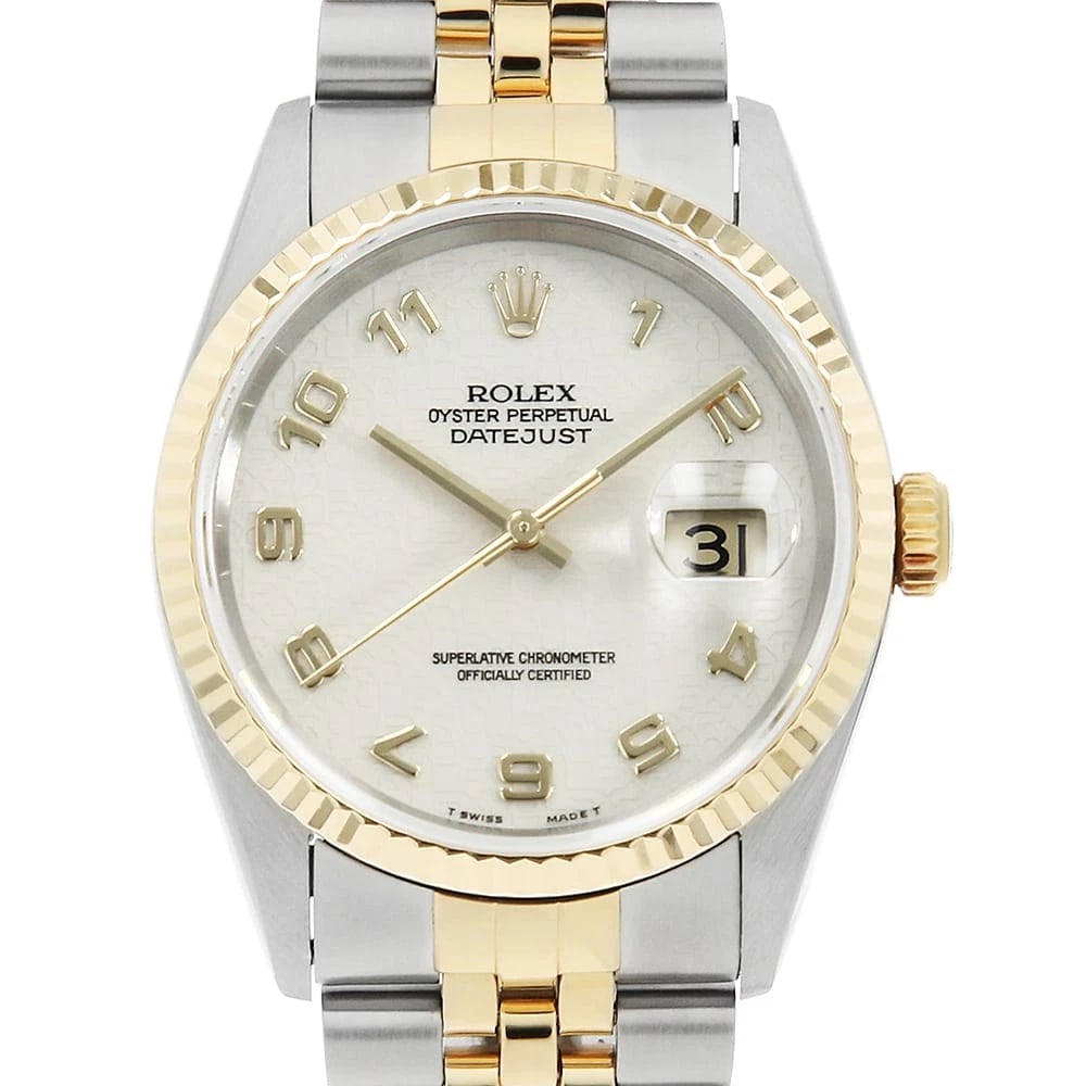ROLEX DATEJUST CREAM WATCH: ROLEX Datejust cream Watch Brand: ROLEX Type/Style: Wrist watch Material: Case Material Stainless Steel/Yellow Gold Belt Material Stainless Steel/Yellow Gold Color: Dial Color Ivory Size: Case:W36mm