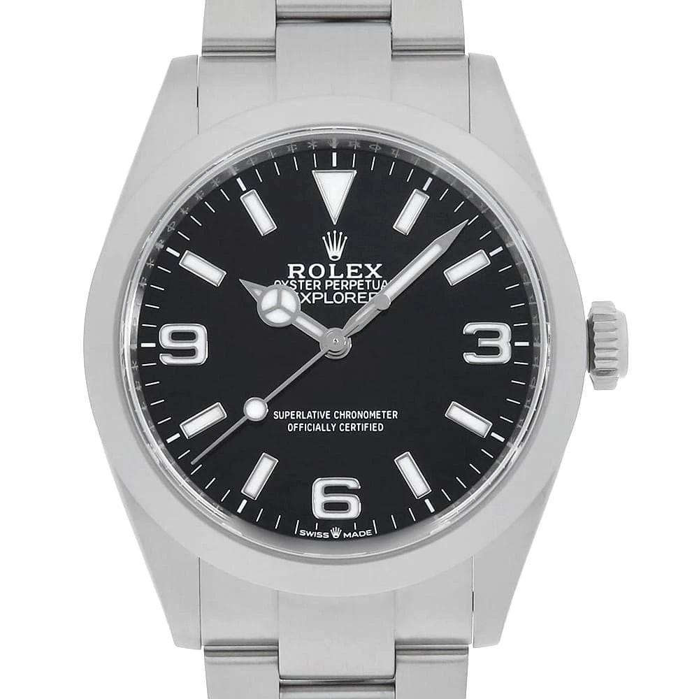 ROLEX EXPLORER BLACK WATCH: ROLEX Explorer black Watch Brand: ROLEX Type/Style: Wrist watch Material: Case Material Stainless Steel Belt Material Stainless Steel Color: Dial Color Black Size: Case:W40mm Circumference of
